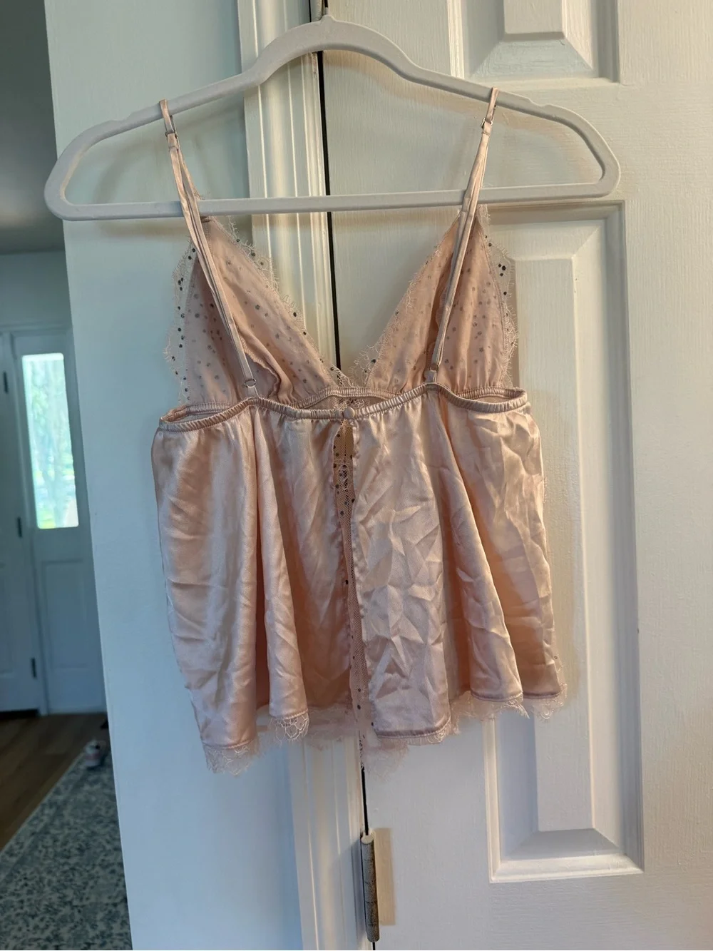 Victoria's Secret Sheer Lace Chemise & Shorts Set - Light Pink